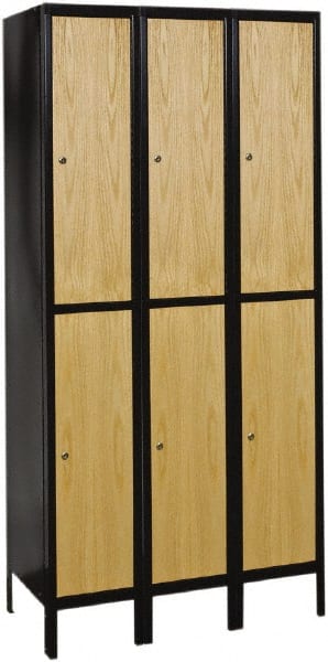 Hallowell - 6 Door, 2 Tier, Premium Wardrobe Lockers - Industrial Tool & Supply