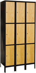 Hallowell - 9 Door, 3 Tier, Premium Wardrobe Lockers - Industrial Tool & Supply