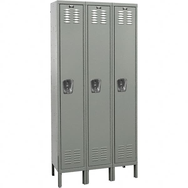 Hallowell - 3 Door, 1 Tier, Premium Wardrobe Lockers - Industrial Tool & Supply