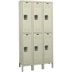 Hallowell - 6 Door, 2 Tier, Premium Wardrobe Lockers - Industrial Tool & Supply