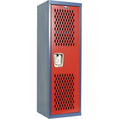 Hallowell - 1 Door, 1 Tier, Heavy-Duty Ventilated Wardrobe & Box Lockers - Industrial Tool & Supply
