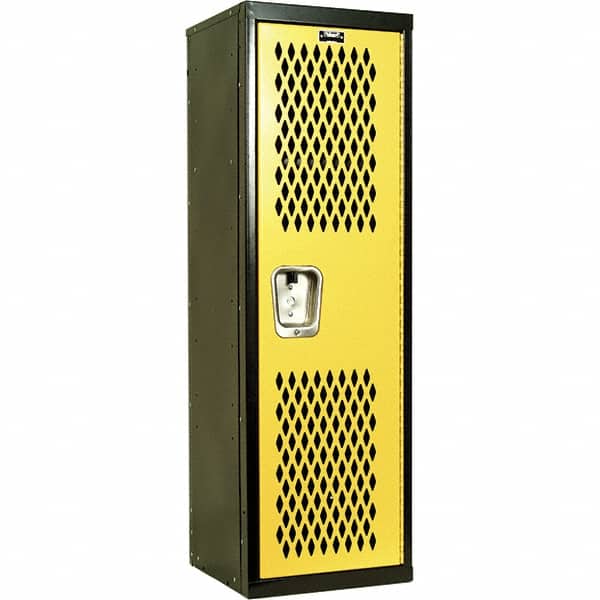 Hallowell - 1 Door, 1 Tier, Heavy-Duty Ventilated Wardrobe & Box Lockers - Industrial Tool & Supply