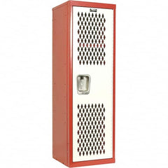Hallowell - 1 Door, 1 Tier, Heavy-Duty Ventilated Wardrobe & Box Lockers - Industrial Tool & Supply