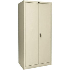 Hallowell - 4 Shelf Combination Storage Cabinet - Steel, 36" Wide x 18" Deep x 78" High, Tan - Industrial Tool & Supply