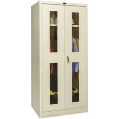 Hallowell - 1 Shelf Wardrobe Storage Cabinet - Steel, 36" Wide x 24" Deep x 78" High, Tan - Industrial Tool & Supply