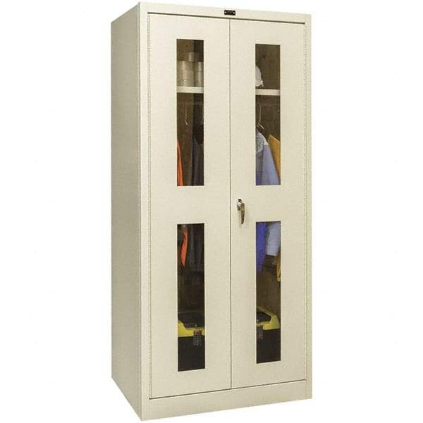 Hallowell - 1 Shelf Wardrobe Storage Cabinet - Steel, 48" Wide x 24" Deep x 78" High, Tan - Industrial Tool & Supply