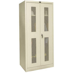 Hallowell - 1 Shelf Wardrobe Storage Cabinet - Steel, 48" Wide x 24" Deep x 78" High, Tan - Industrial Tool & Supply