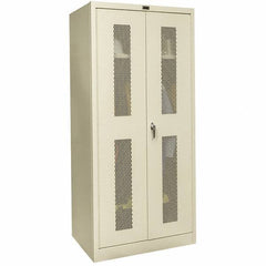 Hallowell - 1 Shelf Wardrobe Storage Cabinet - Steel, 36" Wide x 18" Deep x 78" High, Tan - Industrial Tool & Supply