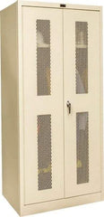 Hallowell - 1 Shelf Wardrobe Storage Cabinet - Steel, 36" Wide x 24" Deep x 78" High, Tan - Industrial Tool & Supply