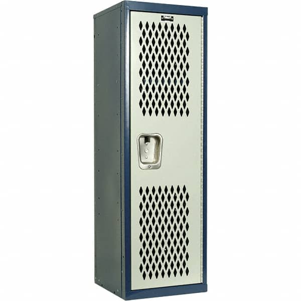 Hallowell - 1 Door, 1 Tier, Heavy-Duty Ventilated Wardrobe & Box Lockers - Industrial Tool & Supply