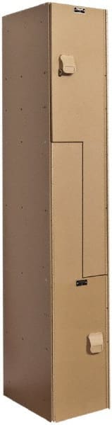 Hallowell - 2 Door, 2 Tier, Solid Plastic Z-Locker - Industrial Tool & Supply