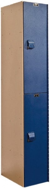 Hallowell - 2 Door, 2 Tier, Solid Plastic Locker - Industrial Tool & Supply