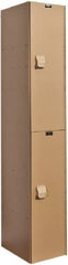 Hallowell - 2 Door, 2 Tier, Solid Plastic Locker - Industrial Tool & Supply