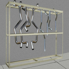 Hallowell - 3 Shelf Starter Open Steel Shelving - 600 Lb Capacity, 48" Wide x 120" High x 18" Deep, Tan - Industrial Tool & Supply