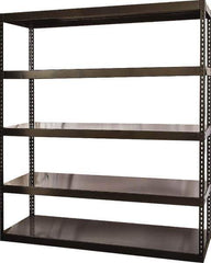 Hallowell - 5 Shelf Starter Solid Steel Waterfall Open Steel Shelving - 1 Lb Capacity, 72" Wide x 84" High x 24" Deep, Black - Industrial Tool & Supply