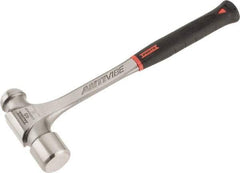 Proto - 3 Lb Head Steel Ball Pein Hammer - 15-3/4" Steel Handle with Grip, 1.93" Face Diam, 15-3/4" OAL, AntiVibe, Molded Textured Rubber Grip - Industrial Tool & Supply