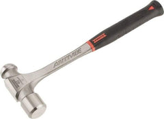 Proto - 2-1/2 Lb Head Steel Ball Pein Hammer - 15.24" Steel Handle with Grip, 1.72" Face Diam, 15-1/4" OAL, AntiVibe, Molded Textured Rubber Grip - Industrial Tool & Supply