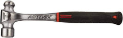 Proto - 1/2 Lb Head Steel Ball Pein Hammer - 11" Steel Handle with Grip, 0.97" Face Diam, 11" OAL, AntiVibe, Molded Textured Rubber Grip - Industrial Tool & Supply