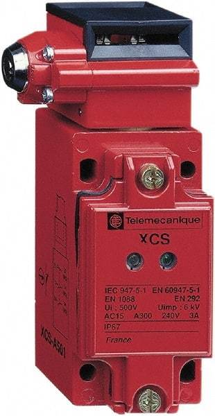 Telemecanique Sensors - NO/2NC Configuration, 24/48 VAC/VDC, Multiple Amp Level, Metal Key Safety Limit Switch - 52mm Wide x 44mm Deep x 114mm High, IP67 Ingress Rating - Industrial Tool & Supply