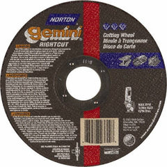 Norton - 7" Aluminum Oxide Cutoff Wheel - 0.045" Thick, 7/8" Arbor, Use with Die Grinders - Industrial Tool & Supply