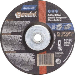 Norton - 36 Grit, 6" Wheel Diam, 1/8" Wheel Thickness, Type 27 Depressed Center Wheel - Aluminum Oxide - Industrial Tool & Supply