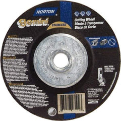 Norton - 36 Grit, 6" Wheel Diam, 3/32" Wheel Thickness, Type 27 Depressed Center Wheel - Aluminum Oxide - Industrial Tool & Supply