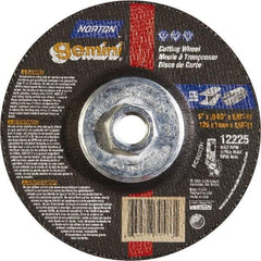 Norton - 46 Grit, 5" Wheel Diam, Type 27 Depressed Center Wheel - Aluminum Oxide - Industrial Tool & Supply