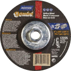Norton - 46 Grit, 5" Wheel Diam, Type 27 Depressed Center Wheel - Aluminum Oxide - Industrial Tool & Supply