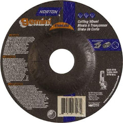 Norton - 36 Grit, 5" Wheel Diam, 3/32" Wheel Thickness, 7/8" Arbor Hole, Type 27 Depressed Center Wheel - Aluminum Oxide - Industrial Tool & Supply