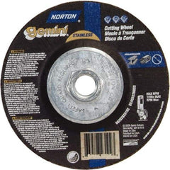 Norton - 36 Grit, 5" Wheel Diam, 3/32" Wheel Thickness, Type 27 Depressed Center Wheel - Aluminum Oxide - Industrial Tool & Supply