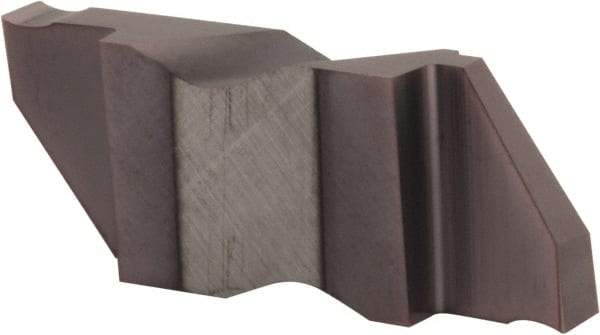 Hertel - 078IG Grade HC225, 1.98mm Cutting Width Carbide Grooving Insert - 0.12" Max Depth of Cut, Left Hand, .005 to .010" Corner Radius, TiAlN Finish - Industrial Tool & Supply