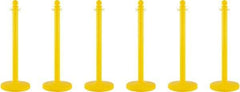 PRO-SAFE - 40" High, 2-1/2" Pole Diam, Warning Post - 14" Base Diam, Round Plastic Base, Yellow Plastic Post, For Outdoor Use - Industrial Tool & Supply