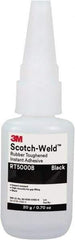 3M - 0.71 oz Bottle Black Instant Adhesive - Series Part Number RT5000B, 30 to 60 sec Working Time, 24 hr Full Cure Time - Industrial Tool & Supply