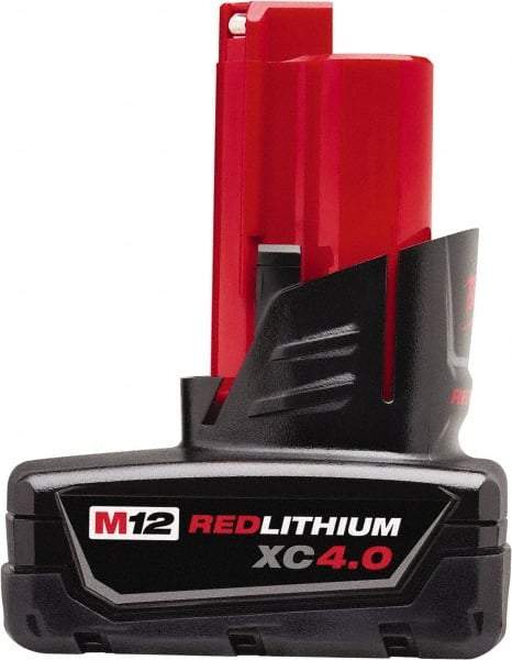 Milwaukee Tool - 12 Volt Lithium-Ion Power Tool Battery - 4 Ahr Capacity, 1-1/2 hr Charge Time, Series M12 XC RED - Industrial Tool & Supply