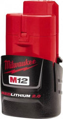 Milwaukee Tool - 12 Volt Lithium-Ion Power Tool Battery - 2 Ahr Capacity, 45 min Charge Time, Series M12 RED - Industrial Tool & Supply