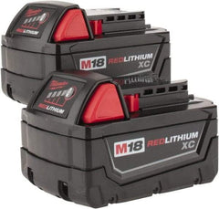 Milwaukee Tool - 18 Volt Lithium-Ion Power Tool Battery - 3 Ahr Capacity, 1 hr Charge Time, Series M18 XC RED - Industrial Tool & Supply