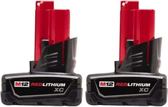 Milwaukee Tool - 12 Volt Lithium-Ion Power Tool Battery - 3 Ahr Capacity, 1 hr Charge Time, Series M12 XC RED - Industrial Tool & Supply