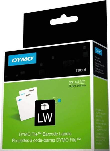 Dymo - 2-1/2" Long, White Label Printer Cartridge - For DYMO LabelWriter Printers - Industrial Tool & Supply