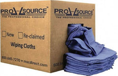 PRO-SOURCE - 25 Inch Long x 16 Inch Wide Virgin Cotton Rags - Blue, Huck, Lint Free, 10 Lbs. at 5 to 7 per Pound, Box - Industrial Tool & Supply