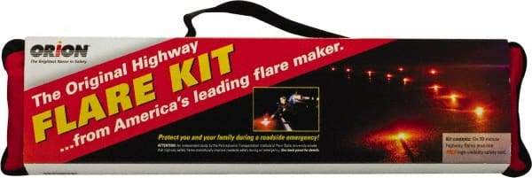 ORION Safety - 7 Piece, Emergency Roadside Safety Kit - Six 30 Minute Flares, Safety Vest - Industrial Tool & Supply