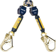 DBI/SALA - 6' Long, 420 Lb Capacity, 2 Leg Twin Leg Harness Self-Retracting Lifeline - 25/32" Diam, Dyneema & Polyester Webbing, Flat Steel Rebar Hook Anchorage Connection - Industrial Tool & Supply