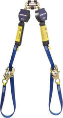 DBI/SALA - 9' Long, 420 Lb Capacity, 2 Leg Twin Leg Harness Self-Retracting Lifeline - 25/32" Diam, Dyneema & Polyester Webbing, Tie-Back Snap Hook Anchorage Connection - Industrial Tool & Supply