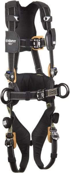 DBI/SALA - 420 Lb Capacity, Size S, Full Body Construction Safety Harness - Nomex/Kevlar Webbing, Side D-Ring, Quick Connect Leg Strap, Quick Connect Chest Strap, Black - Industrial Tool & Supply