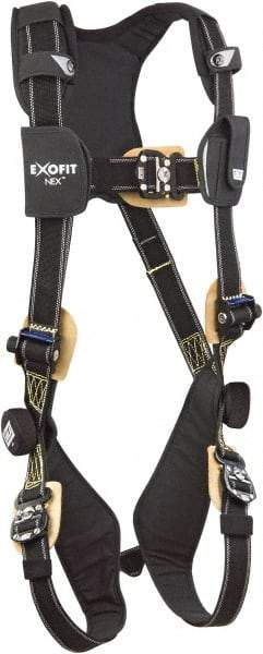 DBI/SALA - 420 Lb Capacity, Size L, Full Body Arc Flash Safety Harness - Nomex/Kevlar Webbing, Quick Connect Leg Strap, Quick Connect Chest Strap, Black - Industrial Tool & Supply