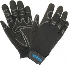 PRO-SAFE - Size S (7) Synthetic Synthetic Leather General Protection Work Gloves - For Mechanic's & Lifting, Uncoated, Hook & Loop Cuff, Full Fingered, Black, Paired - Industrial Tool & Supply