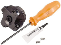 Kennametal - 2" Cut Diam, 3/4" Arbor Hole, 4.42mm Max Depth of Cut, 30° Indexable Chamfer & Angle Face Mill - 5 Inserts, HNGJ 0604... Insert, Right Hand Cut, 5 Flutes, Through Coolant, Series Dodeka Mini HD - Industrial Tool & Supply