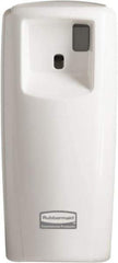 Rubbermaid - 0.019 Cu Ft Coverage, White Metered Aerosol Dispenser - D Battery Required - Industrial Tool & Supply