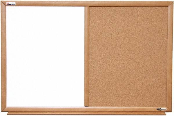 Ability One - 2" High x 37" Wide Combination Dry Erase and Natural Cork - Melamine, 52" Deep - Industrial Tool & Supply