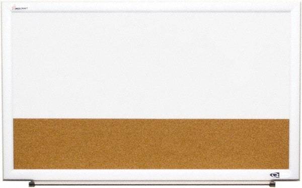 Ability One - 2" High x 22" Wide Combination Dry Erase and Natural Cork - Melamine, 32" Deep - Industrial Tool & Supply