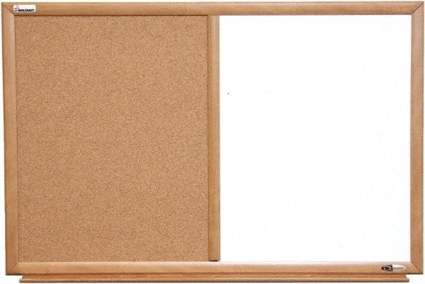 Ability One - 2" High x 26" Wide Combination Dry Erase and Natural Cork - Melamine, 40" Deep - Industrial Tool & Supply